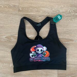 TriDri Black Sports Bra with Skull Graphic Size M